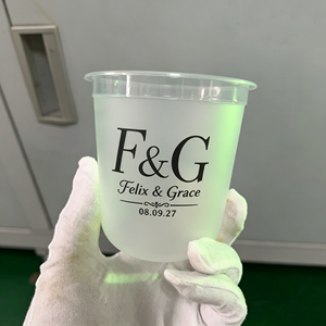 Vasos de Bar Personalizados con Logotipo para Bodas y Fiestas, Vasos Desechables de Plástico PP Esmerilado de 5oz, 14oz y 16oz para Beber, Vasos para Despedidas de Soltero - Product Image 1