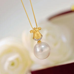 Colgante de Plata S925 con Cuentas Redondas de 8-13 mm, Accesorio Simple para Collar de Jade DIY con Base Vacía 31040, Colgantes y Dijes de Perlas - Product Image 3