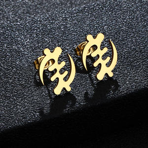 Acero inoxidable Ankh Adinkra Símbolo africano Pendientes Gye Nyame Horus Ojo Pendientes Joyería étnica - Product Image 1