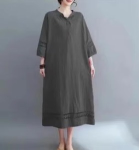 Vestido de Verano <span class=keywords><strong>para</strong></span> Mujer JAC22 F25138, Cuello en V, Holgado, Moderno, con Mangas 3/4 - Product Image 2