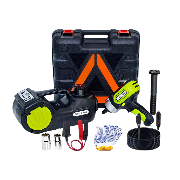 WISDOM DC12V 5T Outdoor Electric Car Jack Kit WT02-X-B Hydraulic Floor Lift Jack 155-450mm Car Jack with Air Pump Impact Wrench