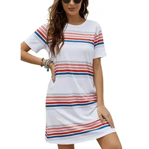 High Quality Summer 2022 Sundresses Sexy Contrast Color, Strapless Bodycon Maxi Tube Top Dresses/