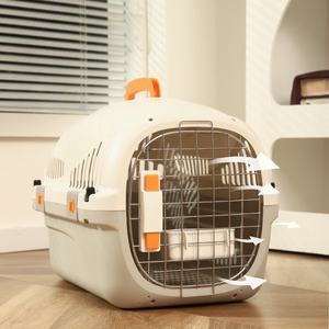 Fabrika doğrudan sıcak satış havayolu kedi taşıyıcı <span class=keywords><strong>Metal</strong></span> kapı hava geçirgen Pet taşıma kutusu ile sapanlar - Product Image 2