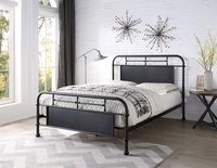Neu eingetroffen: Schwarzes Metallbettgestell, kundenspezifische Größen (Twin, Full, Queen, King), einfache Montage, robust und langlebig, ideal für Mietwohnungen und Zuhause.