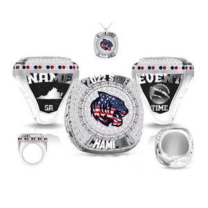 Bagues de championnat de sport en métal émaillé et doré avec logo personnalisé personnalisé - Product Image 2