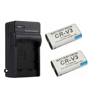 HSU-Batería CRV3 de 1400mAh, paquete de 2 baterías y cargador para Kodak, EasyShare C310, C530, C875, Olympus, LB01, C3000, C3040, 40Z, 2 unidades