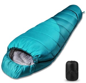 Acampar al aire libre y senderismo 3 estaciones impermeable momia estilo saco de dormir para adultos invierno y verano tela de poliéster - Product Image 1