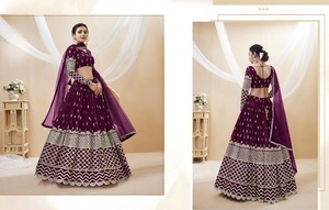 Nouvelle séquence de Georgette et travail de broderie Lehenga Choli avec travail de broderie en filet doux Dupatta - Product Image 3