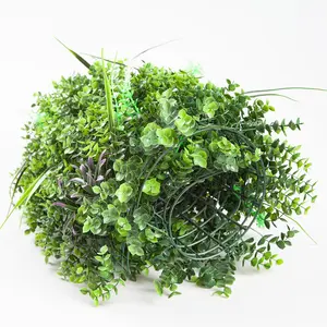 ZC Artificial Leaves Wall Decor Faux Grass Green Wall Artificial Panels Boxwood Hedge Privacy Fence Garden Backyard