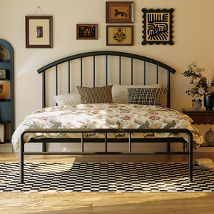 Cama de Hierro de 1.35M, Cama Doble de 1.5M con Estructura Reforzada, Cama Individual Sencilla de 1.2M, Cama Princesa de 1.8M con Almacenamiento, Cama Metálica para Adultos - Product Image 2