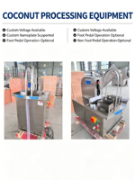 Nouvelle machine à fendre les noix de coco vertes, coupeuse électrique, extracteur de jus, moteur robuste, haute efficacité, capacité de 500 kg, restaurants, magasins d'alimentation