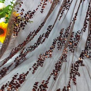 Mới xếp li lưới sequin vải thêu vải cho phụ nữ của sân khấu mặc trang phục chính thức sequin vải cho ăn mặc giản dị - Product Image 6