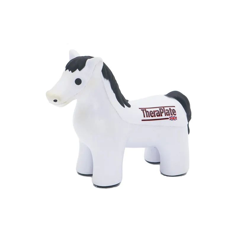 Kustom logo pu busa anti stres baru putih kuda fidget pelepas mainan untuk promosi