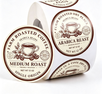 Autocollant personnalisé en vinyle adhésif imperméable pour boîte à emporter, étiquette ronde avec logo de marque pour l'emballage alimentaire des restaurants