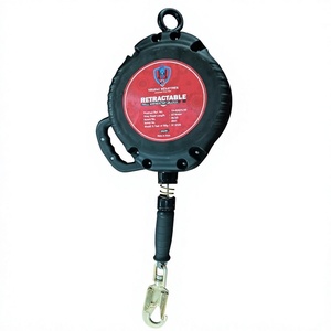 Ligne de vie auto-rétractable en acier avec anneau en D, protection antichute, longueur réglable, boucle à connexion rapide, résistance à la rupture de 500 kg, robuste - Product Image 1