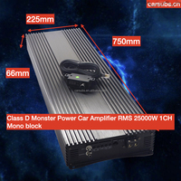 Amplificateur de subwoofer de voiture 20K style brésilien 1 ohm 1 canal 20000W Monobloc Puissance de crête 40000W Gamme complète Basses puissantes Amplificateur de voiture Classe D