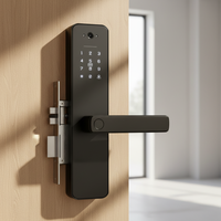 Serrure de porte intelligente moderne avec caméra, Wi-Fi Cloud, alimentation par batterie, serrure électronique noire pour entrée de maison