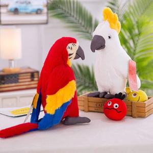 Juguete de simulación ponderado con adorno de pájaro <span class=keywords><strong>guacamayo</strong></span> de peluche al por mayor <span class=keywords><strong>y</strong></span> regalo de cumpleaños del Día del Niño para niñas relleno de algodón PP - Product Image 4