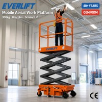 Plateforme élévatrice à ciseaux Everlift 8m 10m 12m 14m, plateforme de travail en hauteur électrique, nacelle hydraulique automotrice CE pour maintenance