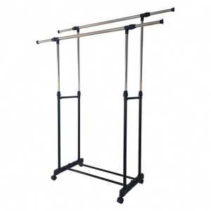 رف تجفيف الملابس القائم لعام <span class=keywords><strong>2025</strong></span> سهل التجميع مع عمودين مزدوجين قابلين للتمديد، رف تخزين متعدد الوظائف للملابس - Product Image 2