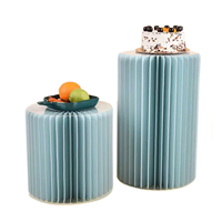 Présentoir cylindrique pliable en nid d'abeille décorations de mariage support de table à dessert pour gâteau en papier support de fleurs de mariage