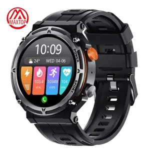 Maxtop C21 प्रो दौर बहुक्रिया Smartwatch गहराई निविड़ अंधकार Mens बुला आउटडोर बीहड़ खेल फिटनेस ट्रैकर स्मार्ट घड़ियों