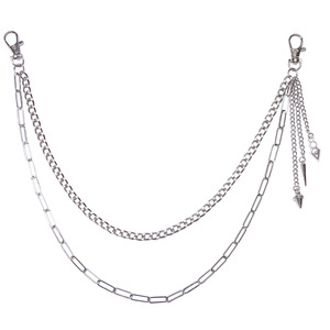 Waist <b>Chain</b> Double Layer Tassel Zinc Alloy Hip Hop Fashion Accessory For Daily Wear - Product Image 5