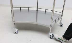 MT MEDICAL Chariot médical à deux étagères en acier inoxydable avec clôtures Civière <span class=keywords><strong>mobile</strong></span> à poulie silencieuse - Product Image 6