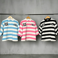 T-shirt Polo Oversize à Coupe Courte et Ample avec Broderie 3D Épaisse et Patchs Strass – Fabricant de T-shirts Baggy