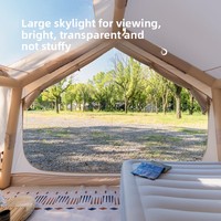 Tente gonflable d'extérieur portable quatre saisons pour 3-4 personnes, grande capacité, imperméable, avec pompe électrique, en tissu Oxford 210D, pour le camping
