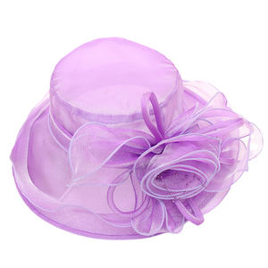 من المصنع مباشرة شعار مخصص قبعة كنيسة عتيقة للسيدات قبعة واقية من الشمس واسعة الحواف لحفلات الزفاف مشاهد الأعمال عارضة - Product Image 4