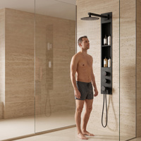 Ensemble de douche thermostatique à effet pluie en acier inoxydable SUS304, système de douche mural pour salle de bain, ensemble de robinetterie de douche
