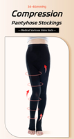 Chaussettes de compression en tricot Spandex/Nylon 15-20 mmHg à bout fermé, douces et antidérapantes pour le soulagement des varices et des gonflements