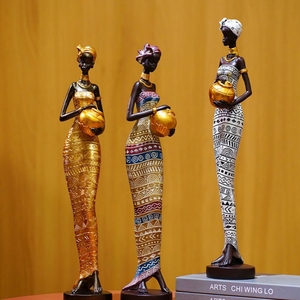 Figurine africaine noire vintage en résine abstraite, artisanat traditionnel, sculpture exotique <span class=keywords><strong>de</strong></span> luxe pour salon, <span class=keywords><strong>maison</strong></span>, remise <span class=keywords><strong>de</strong></span> diplôme, mariage - Product Image 5