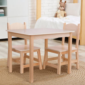 Ensemble table et chaises en bois pour enfants de 3 à 8 ans, facile à nettoyer, pour manger, prendre des collations et jouer - Product Image 2