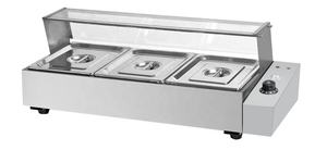 Equipo de Hostelería Comercial BAOKANG, Baño María Eléctrico de Acero Inoxidable, Calentador de Alimentos para <span class=keywords><strong>Buffet</strong></span>, 3 Recipientes, 1.5KW - Product Image 2