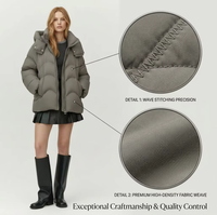 Veste matelassée en duvet pour femmes, taille plus, imperméable, respirante, avec logo, manches longues, boutons, fabriquée en Chine