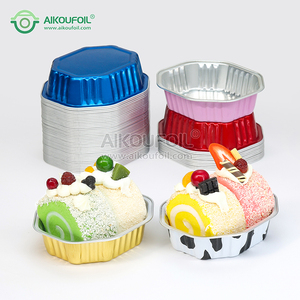 Top 97mm <span class=keywords><strong>Polygone</strong></span> Conteneur De Papier D'aluminium De Qualité Alimentaire Jetable 100ml Bol pour Gâteau Sauce Liquide Coloré Carré Motif - Product Image 5