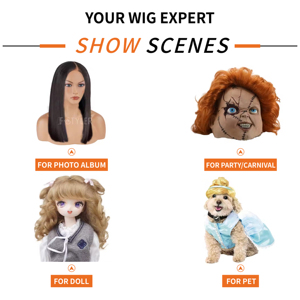 FStyler mujeres pelucas marrón oscuro ondulado pelo diario fibra sintética fiesta Halloween Cosplay <span class=keywords><strong>abuela</strong></span> <span class=keywords><strong>peluca</strong></span> - Product Image 4