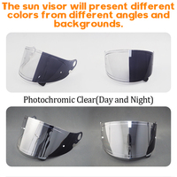 Visière solaire photochromique intégrale pour moto Glamster CPB-1V – Accessoire de remplacement pour casque, pare-brise et écran de protection