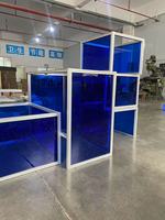 Panneau acrylique bleu avec cadre profilé en aluminium série 4040 pour couvercle de protection d'armoire de machine CNC