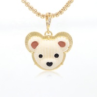 Bijoux de haute qualité collier en or 18 k en résine avec breloque ours mignon bijoux ours