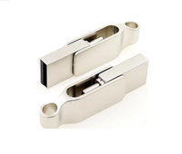 Clé USB pivotante 2-en-1 en métal, promotionnelle, vente en gros, avec logo personnalisé gratuit, couleurs variées, USB 2.0/3.0/Type-C, garantie 1 an