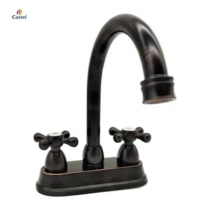 New Design Bathroom Deck Mounted Wash Basin Faucets Brass Contemporary Chrome Finish Brass