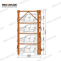 Palan de stockage à 4 poteaux pour parking empilé de voitures Équipement de stationnement vertical hydraulique