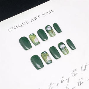 <span class=keywords><strong>เล็บ</strong></span>ปลอมอะคริลิคแบบยาวทรงโ<span class=keywords><strong>ล</strong></span>งศพ สี<span class=keywords><strong>เขียว</strong></span>เข้มลายตาแมว ดีไซน์ใหม่ ทำมืออย่างมีประสิทธิภาพ 10 ชิ้น ติดง่าย - Product Image 1