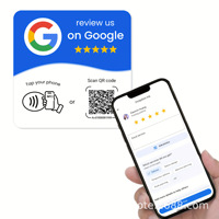NFC-карта Google Review из ПВХ с клейкой основой, чипом NTAG215, редактируемым динамическим QR-кодом, для оптовой продажи и сбора отзывов клиентов