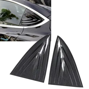 ABS Accessories Exterior Rear side Window louvers scoop vent Triangle Cover Trim Fit For Tesla Model 3 2018 2019