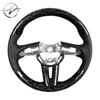 Setir Kemudi Serat Karbon Sport Ringan 3-Spoke Anti-Selip 35mm dengan Warna Strip Jahitan Kustom YZ untuk Mazda 3 Cx30