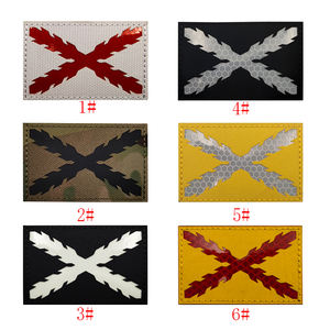 علم إسبانيا الملكي الوطني الاسباني Tercios الصليب من بورجوندي التكتيكي عاكس شارات التصحيح هوك وحلقة - Product Image 6